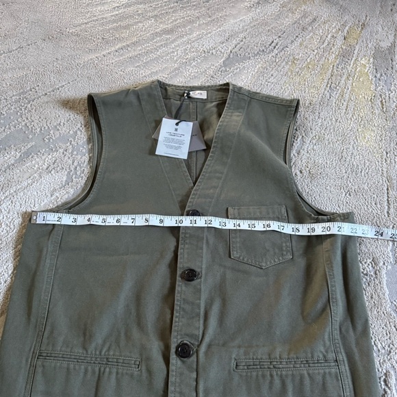 Lafaurie Daniel Vest green khaki canvas safari outdoor button front XXL new - Picture 8 of 10